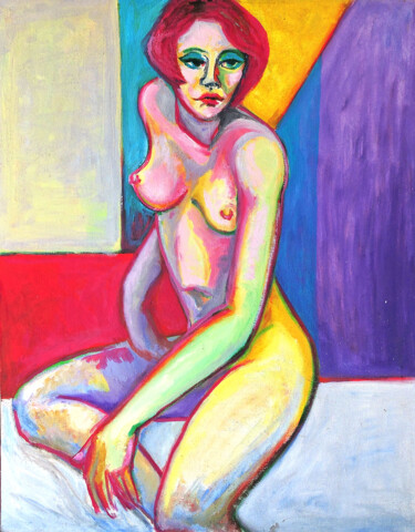 Pittura intitolato "Nude femme love" da Sara Raquel Sarangello, Opera d'arte originale, Olio