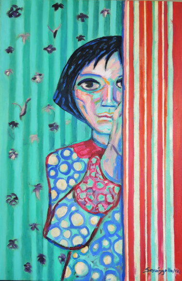 Malerei mit dem Titel "L'enfant" von Sara Raquel Sarangello, Original-Kunstwerk, Öl