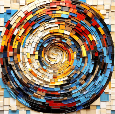 Arte digitale intitolato "Mosaikkreis." da Saras, Opera d'arte originale, Immagine generata dall'IA