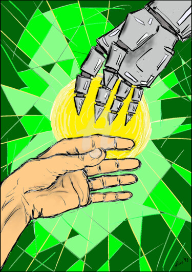 Digital Arts titled "041 Helping Hand" by Sarawonder Artist, Original Artwork, Digital Painting