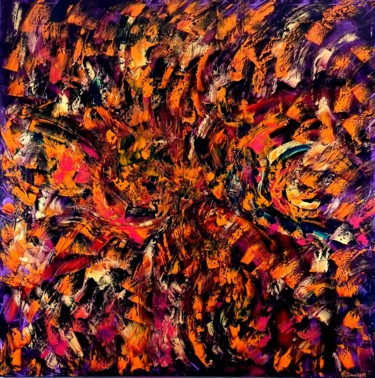 Картина под названием "Devil's Eyes" - Fatima Sardinha, Подлинное произведение искусства, Масло Установлен на Деревянная рам…