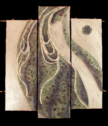 Sculpture titled "As the River flows" by Sarita Nanni, Original Artwork, Ceramics