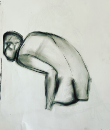 Tekening getiteld "Sans Titre" door Sariye Kozan, Origineel Kunstwerk, Houtskool