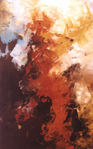 Картина под названием "Explosion (453-12M)" - Saroja, Подлинное произведение искусства, Масло Установлен на Деревянная рама…