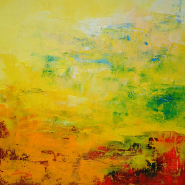 Painting titled "Yellow Abstract (71…" by Saroja, Original Artwork, Oil