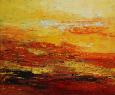 Painting titled "Mid Summer (1283-12…" by Saroja, Original Artwork, Oil Mounted on Wood Stretcher frame