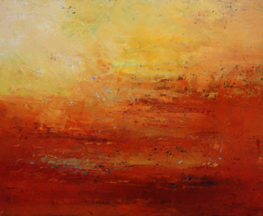 Painting titled "Summer (1282-12F)" by Saroja, Original Artwork, Oil Mounted on Wood Stretcher frame