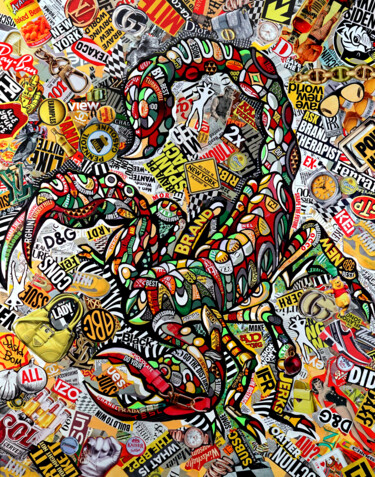 Colagens intitulada "ANTARES" por Sasha Bom, Obras de arte originais, Colagens