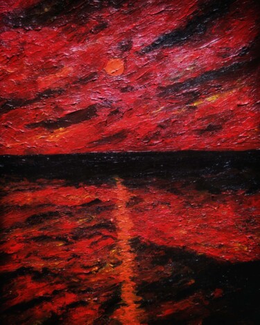 Painting titled "Untitled red" by Sasha Brisac, Original Artwork, Acrylic