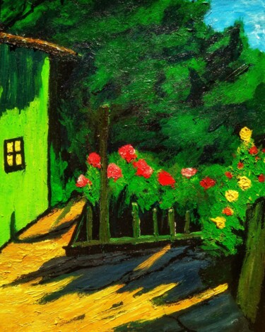 Pintura intitulada "Little green" por Sasha Brisac, Obras de arte originais, Acrílico
