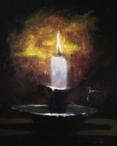 Schilderij getiteld "Candle burning" door Sasha Brisac, Origineel Kunstwerk, Acryl