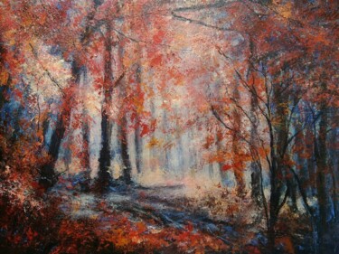 Ζωγραφική με τίτλο "Autumn melody" από Sasha Brisac, Αυθεντικά έργα τέχνης, Ακρυλικό