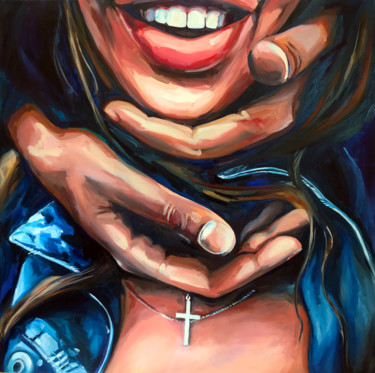 Painting titled "I want you to smile" by Sasha Robinson, Original Artwork, Oil