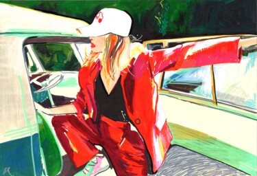 Drawing titled "Red Summer" by Sasha Robinson, Original Artwork, 2D Digital Work