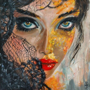 Painting titled "Layla - Uncovered B…" by Sasha Savona, Original Artwork, Oil Mounted on Wood Stretcher frame