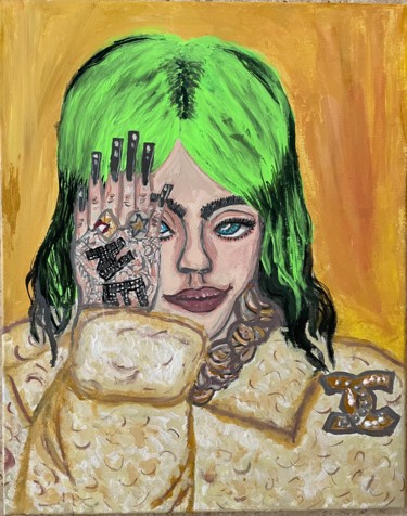 Painting titled "Billie Eilish" by Nezabyvaemo, Original Artwork, Acrylic