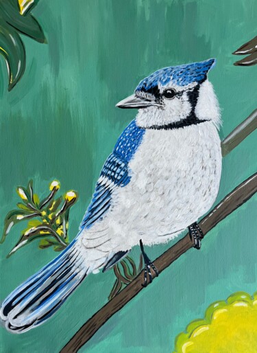 Pintura intitulada "Blue Jay" por Nezabyvaemo, Obras de arte originais, Acrílico