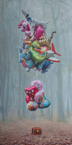Malarstwo zatytułowany „Dreams” autorstwa Sasha Sokolova, Oryginalna praca, Olej Zamontowany na Drewniana rama noszy