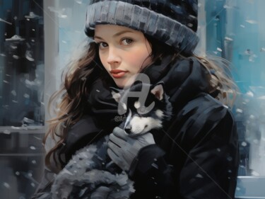 Digitale Kunst mit dem Titel "Winter Serenity 5.2…" von Satori No Michi, Original-Kunstwerk, Digitale Malerei
