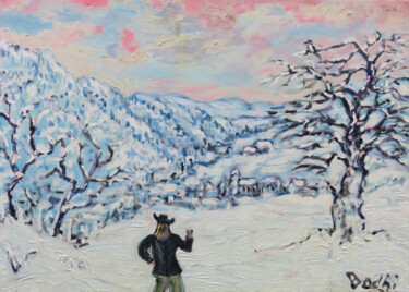 Pintura titulada ""Winter im Kaufunge…" por Satyam Art, Obra de arte original, Acrílico