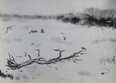 「"Winterlandschaft"…」というタイトルの絵画 Satyam Artによって, オリジナルのアートワーク, インク