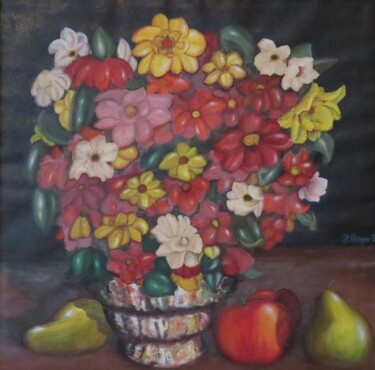 Pintura intitulada ""Der Blumenstrauß"" por Satyam Art, Obras de arte originais, Acrílico