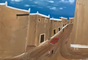 Drawing titled "Mud house" by Saud Ali Alassaf, Original Artwork, Oil