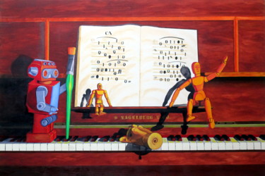 Pittura intitolato "Gracias a la música" da Saúl Nagelberg, Opera d'arte originale, Olio