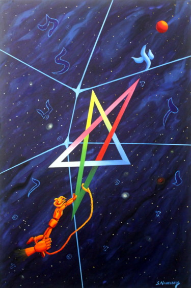 Painting titled "Aries tratando de l…" by Saúl Nagelberg, Original Artwork, Oil