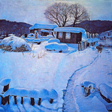 Картина под названием "冬雪" - 张志国, Подлинное произведение искусства, Темпера