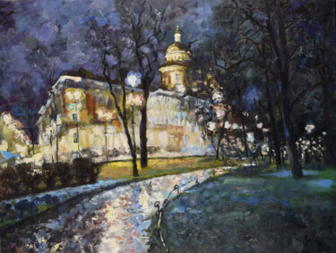 Schilderij getiteld "Night Petersburg Pa…" door Natalya Savenkova, Origineel Kunstwerk, Olie