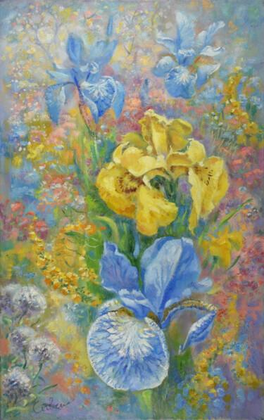 "Irises Painting Flo…" başlıklı Tablo Natalya Savenkova tarafından, Orijinal sanat, Petrol