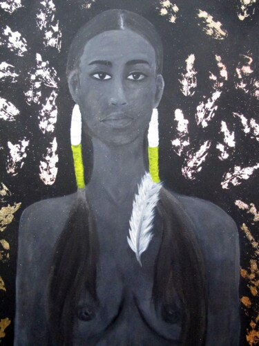 Painting titled "Амазонка" by Anastasiia Shaverina, Original Artwork, Acrylic