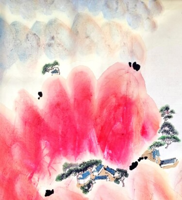 Pintura titulada "Autumn energy in th…" por Sungbum Cho, Obra de arte original, Acuarela