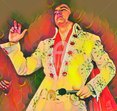 Digital Arts titled "Elvis Presley singi…" by Saeed Bagsair, Original Artwork, Digital Painting