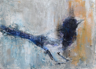 Картина под названием "Magpie II" - Sbboursot, Подлинное произведение искусства, Акрил