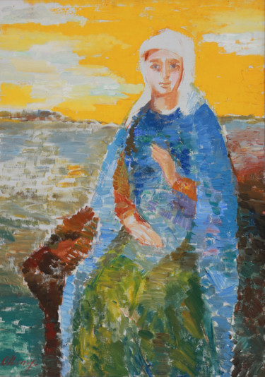 Painting titled "Благодарение" by Olga Matveeva, Original Artwork, Oil