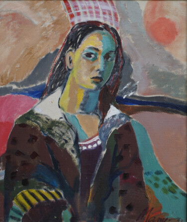 Painting titled "Автопортрет" by Olga Matveeva, Original Artwork, Oil