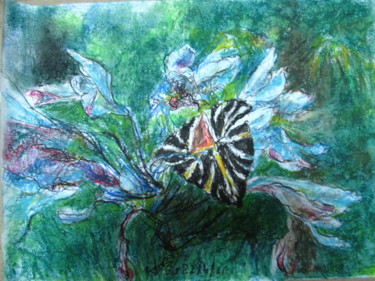 Malerei mit dem Titel "Le rêve du papillon" von Sieu-Dinh Ly, Original-Kunstwerk, Pastell