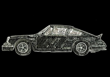 "Porsche 911 - Rando…" başlıklı Resim Schascia tarafından, Orijinal sanat, Mürekkep