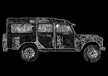 "Land Rover 110" başlıklı Resim Schascia tarafından, Orijinal sanat, Mürekkep