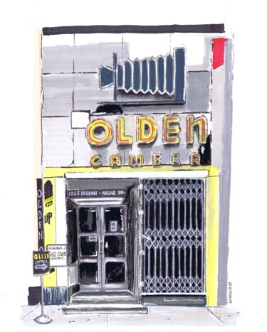 Drawing titled "Olden Camera" by Schascia, Original Artwork, Watercolor