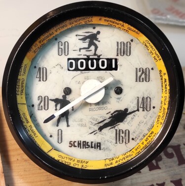 "Superhero Odometer…" başlıklı Design Schascia tarafından, Orijinal sanat, Kolaj