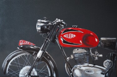 Schilderij getiteld "Gilera 150 Sport" door Schascia, Origineel Kunstwerk, Acryl
