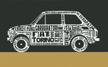 Grafika cyfrowa / sztuka generowana cyfrowo zatytułowany „FIAT 126” autorstwa Schascia, Oryginalna praca, Kolaż cyfrowy