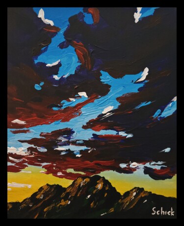 Peinture intitulée "dark clouds cover t…" par Igor Schick, Œuvre d'art originale, Acrylique