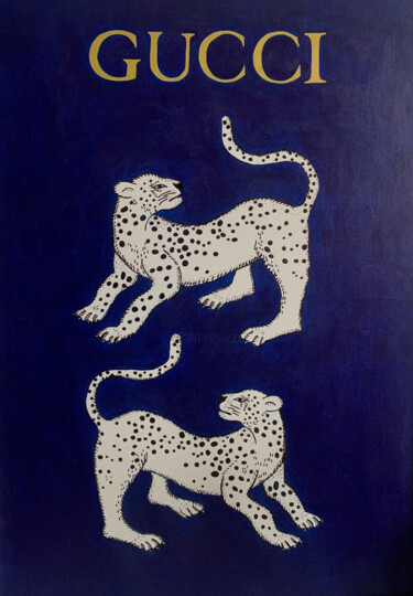 Peinture intitulée "Леопарды" par Liza Schneider, Œuvre d'art originale, Acrylique
