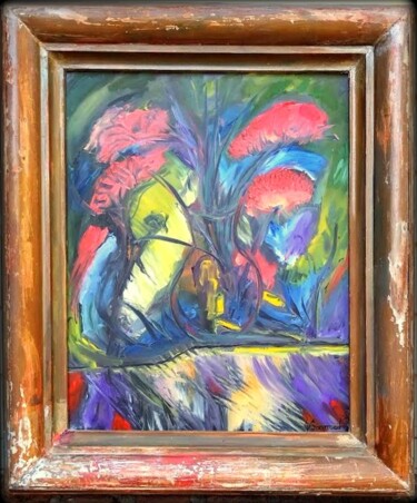 Malerei mit dem Titel "FLOWERS FOR GRANDMO…" von Schoelmann, Original-Kunstwerk, Öl