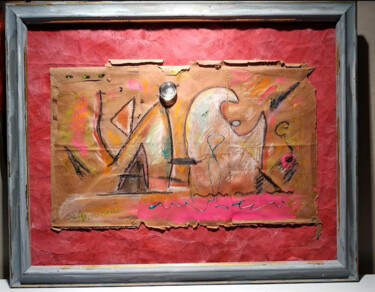 Pittura intitolato "PINK SHARK" da Schoelmann, Opera d'arte originale, Pastello Montato su Cartone