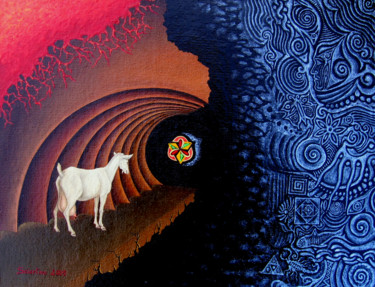 Картина под названием "El túnel de los sue…" - Sciortino, Подлинное произведение искусства, Акрил Установлен на Другая жестк…